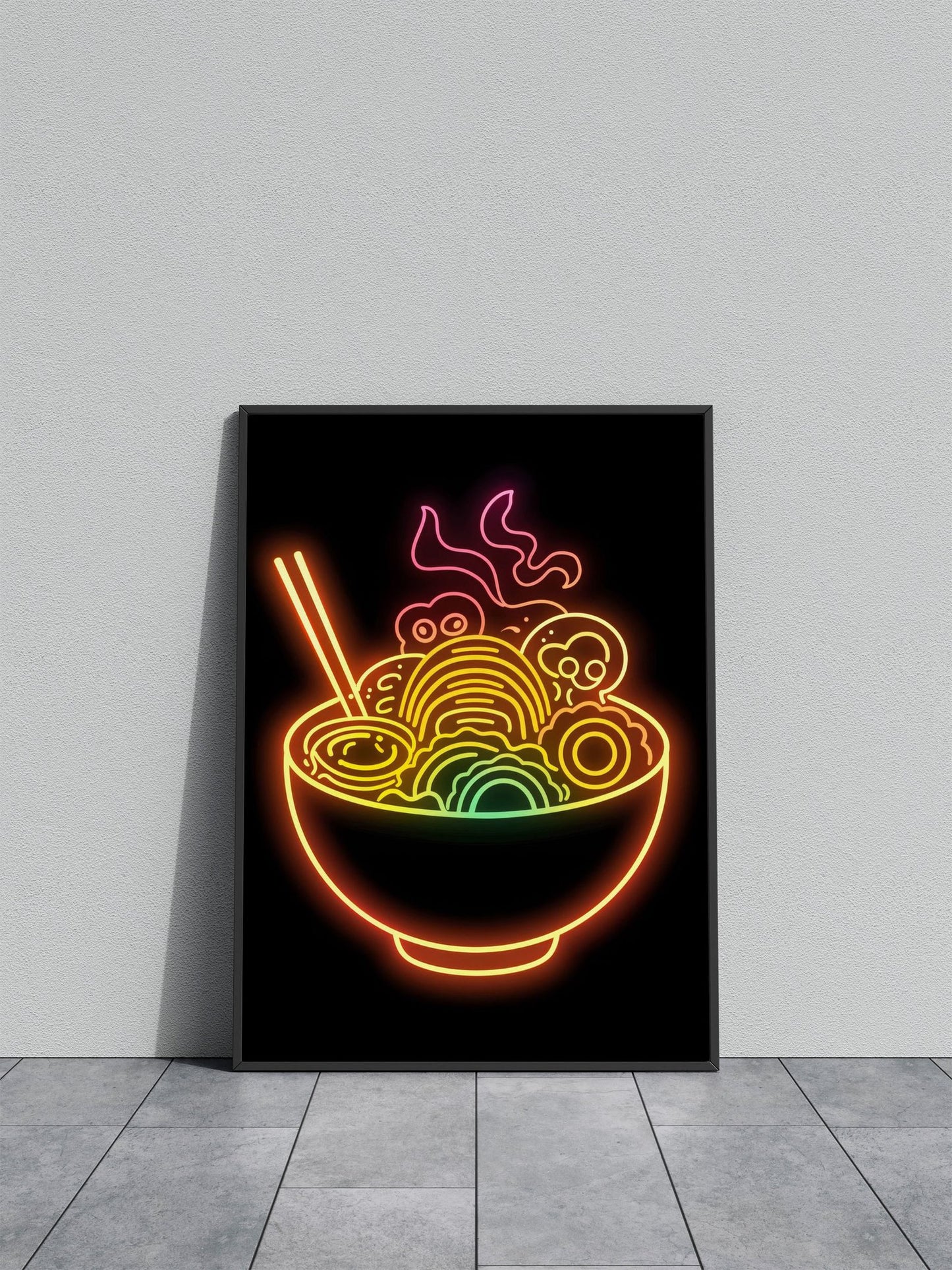 Ramen Japan Golden Neon Asian Style Poster  | Wall Art for Home & Office | High-Quality Print