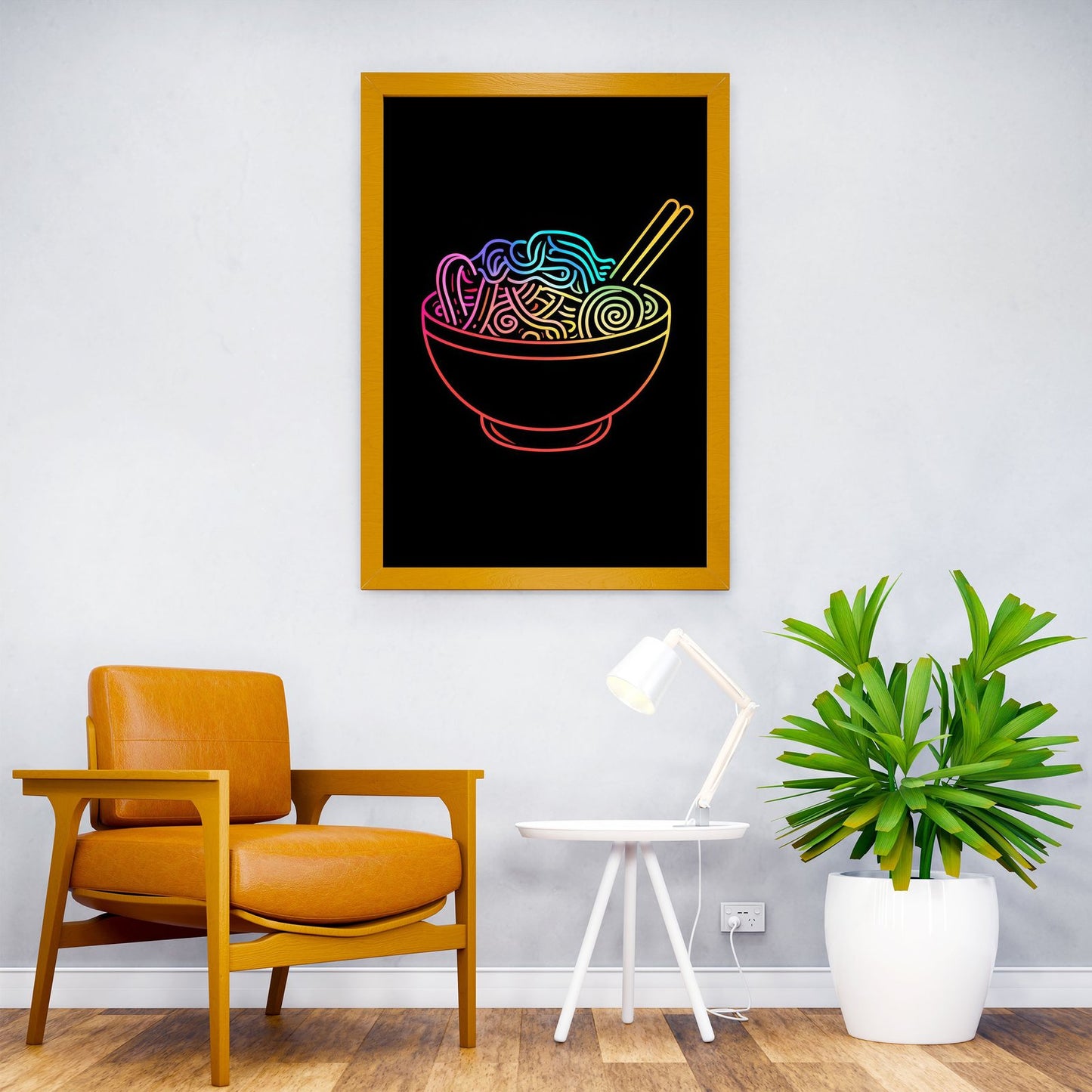 Ramen Light Neon Japan Asian Style Poster | Vibrant Unframed Wall Art Print for Home, Kitchen & Office Decor | Premium Quality | Multiple Sizes