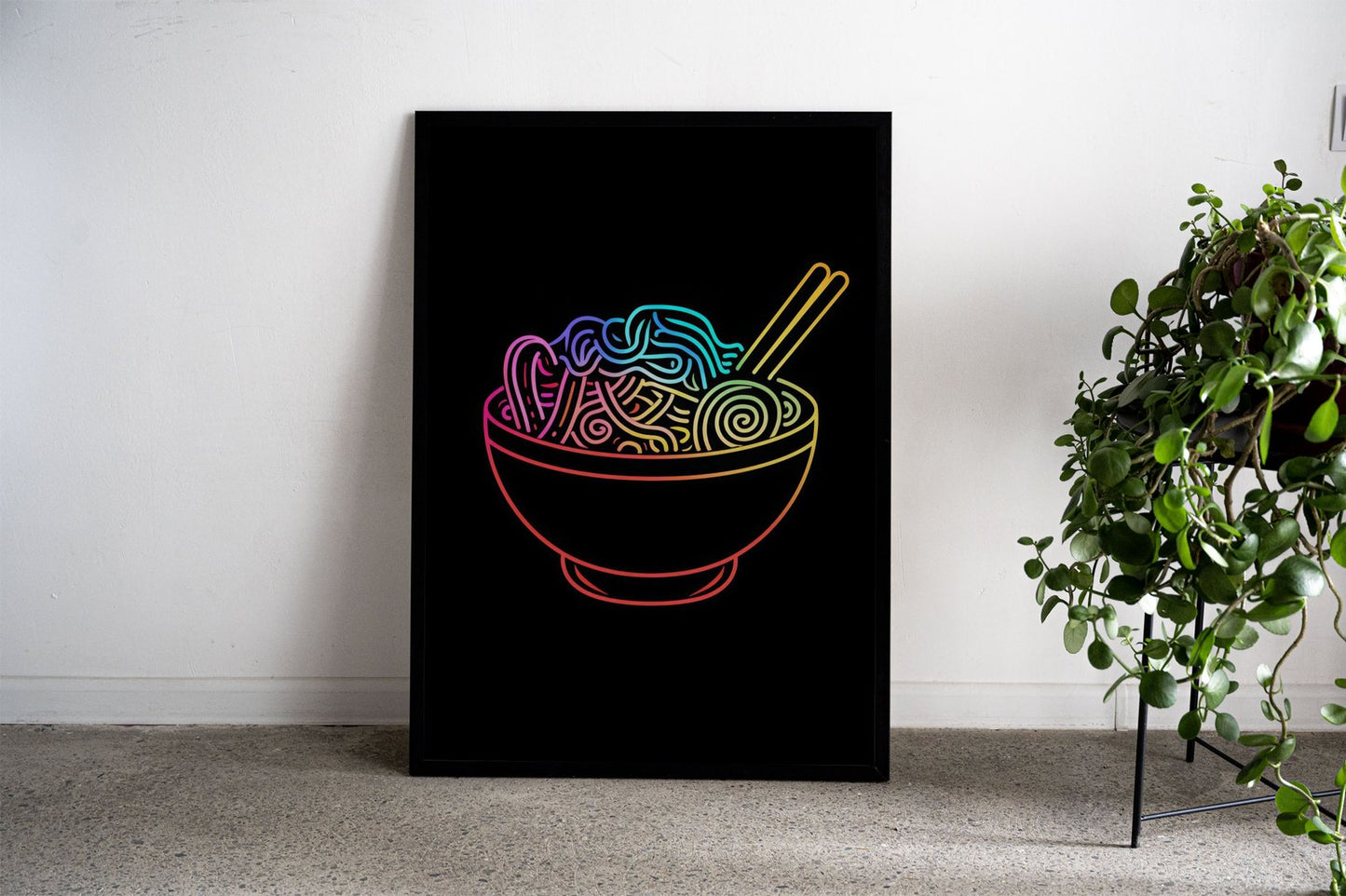 Ramen Light Neon Japan Asian Style Poster | Vibrant Unframed Wall Art Print for Home, Kitchen & Office Decor | Premium Quality | Multiple Sizes