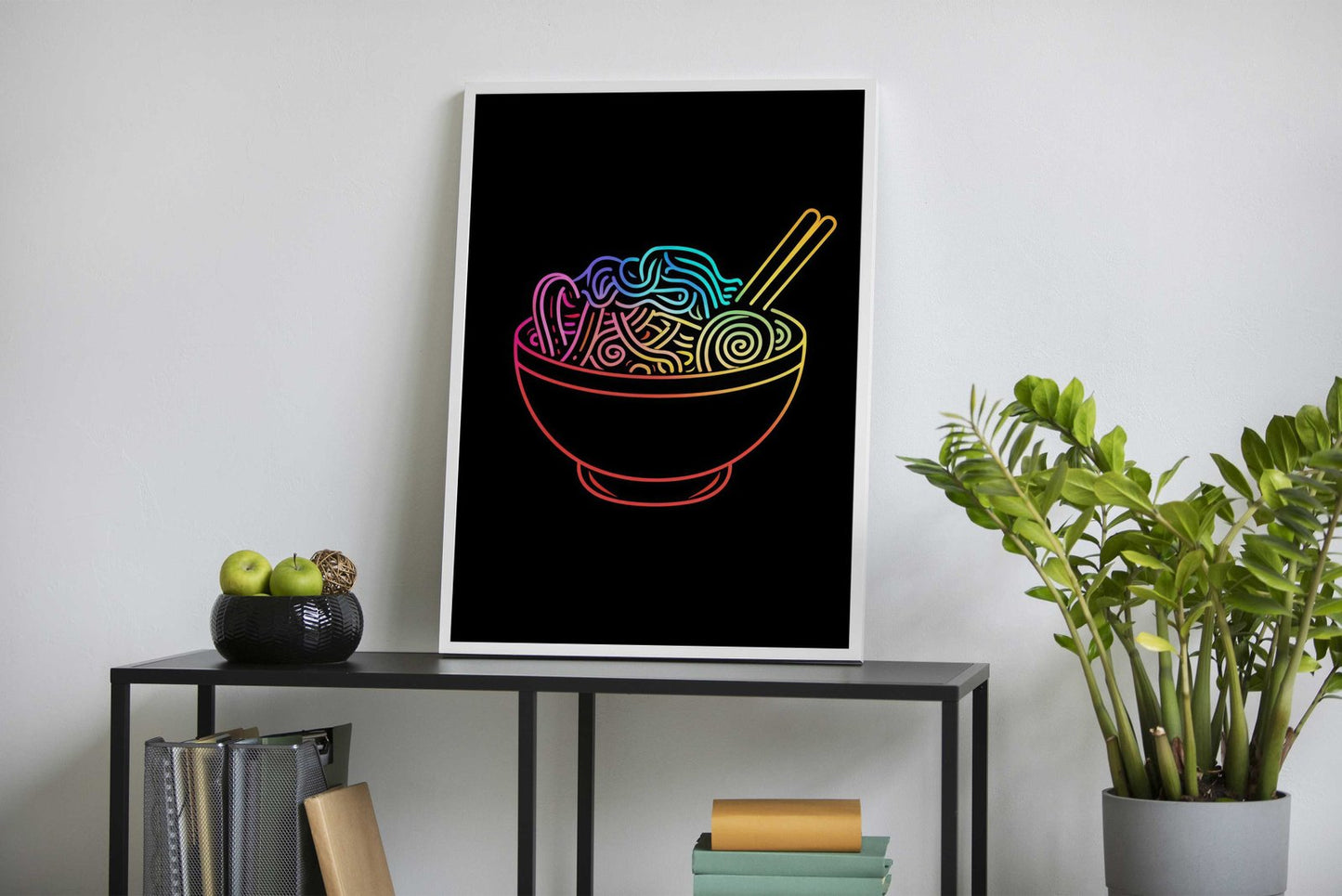 Ramen Light Neon Japan Asian Style Poster | Vibrant Unframed Wall Art Print for Home, Kitchen & Office Decor | Premium Quality | Multiple Sizes