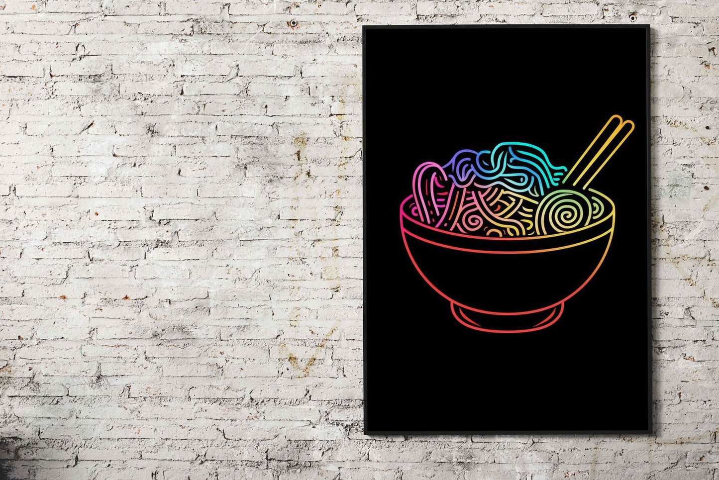 Ramen Light Neon Japan Asian Style Poster | Vibrant Unframed Wall Art Print for Home, Kitchen & Office Decor | Premium Quality | Multiple Sizes