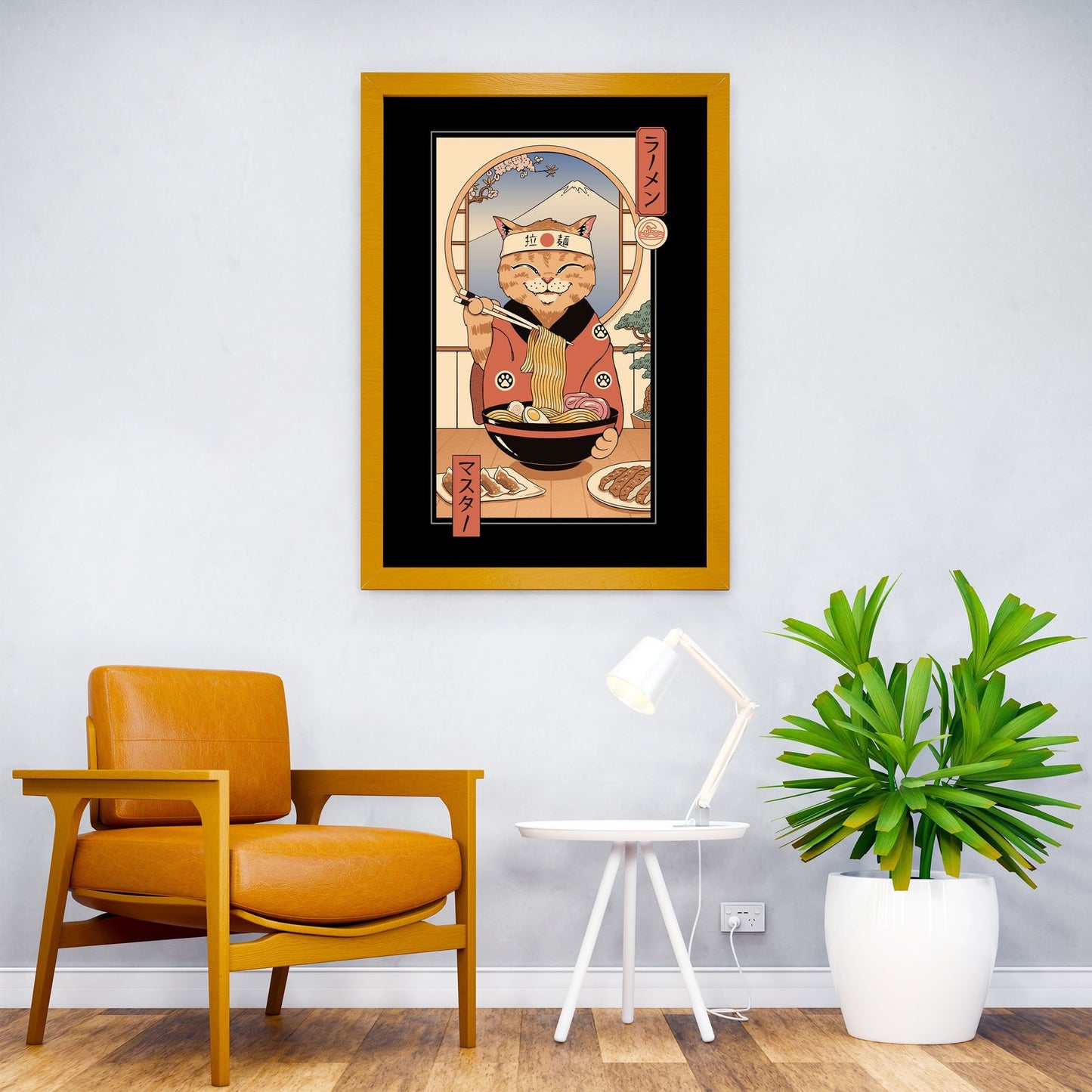 Ramen Meowster Asian Style Poster | Cute Cat-Themed Unframed Wall Art Print for Kitchen, Home & Office | High-Quality | Multiple Sizes Available