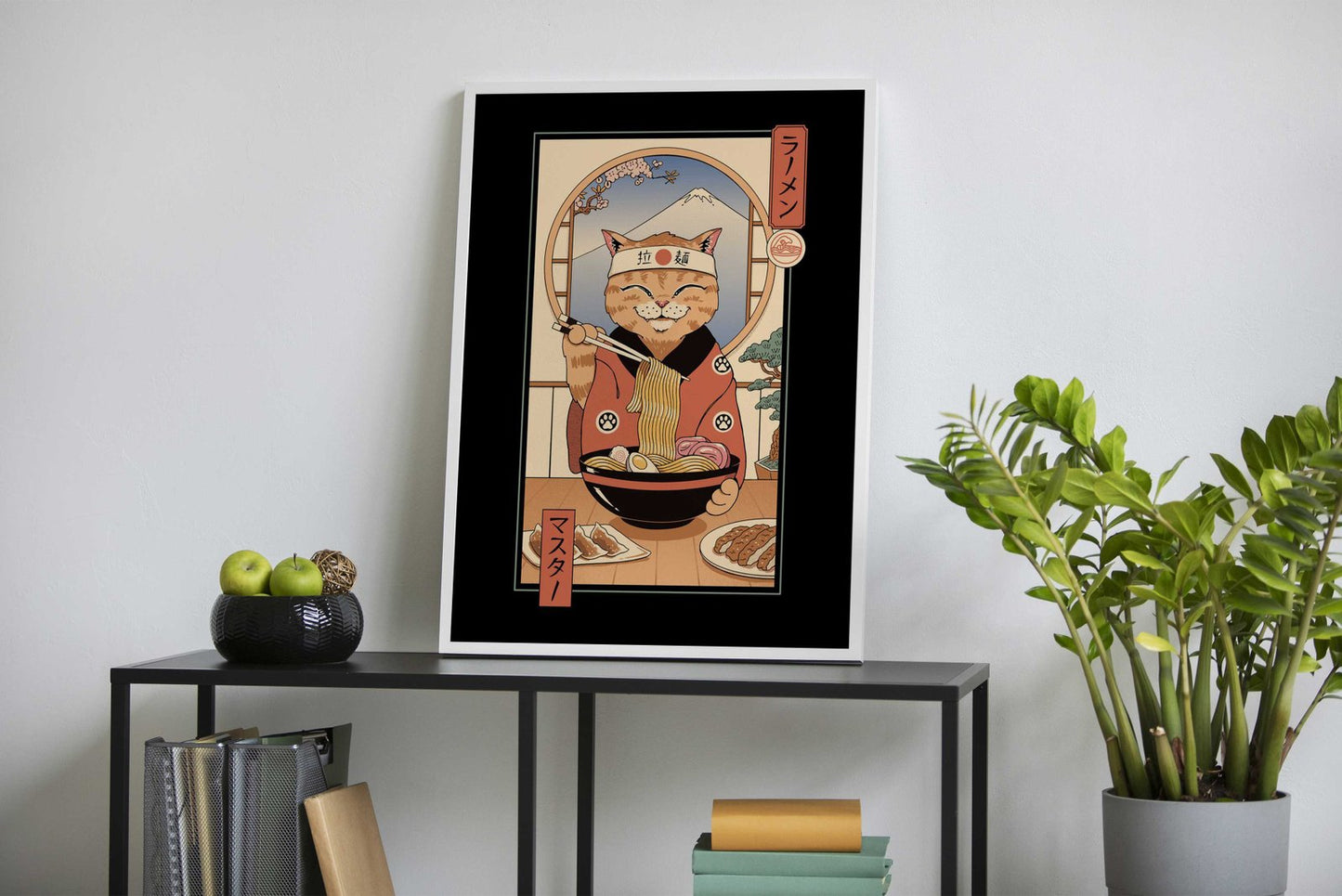 Ramen Meowster Asian Style Poster | Cute Cat-Themed Unframed Wall Art Print for Kitchen, Home & Office | High-Quality | Multiple Sizes Available