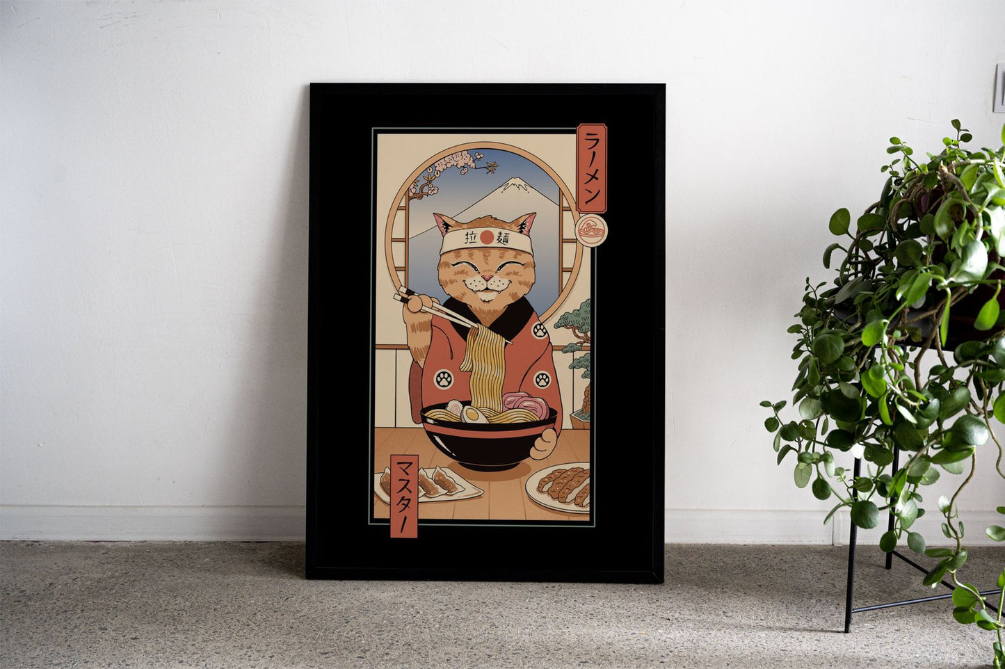 Ramen Meowster Asian Style Poster | Cute Cat-Themed Unframed Wall Art Print for Kitchen, Home & Office | High-Quality | Multiple Sizes Available