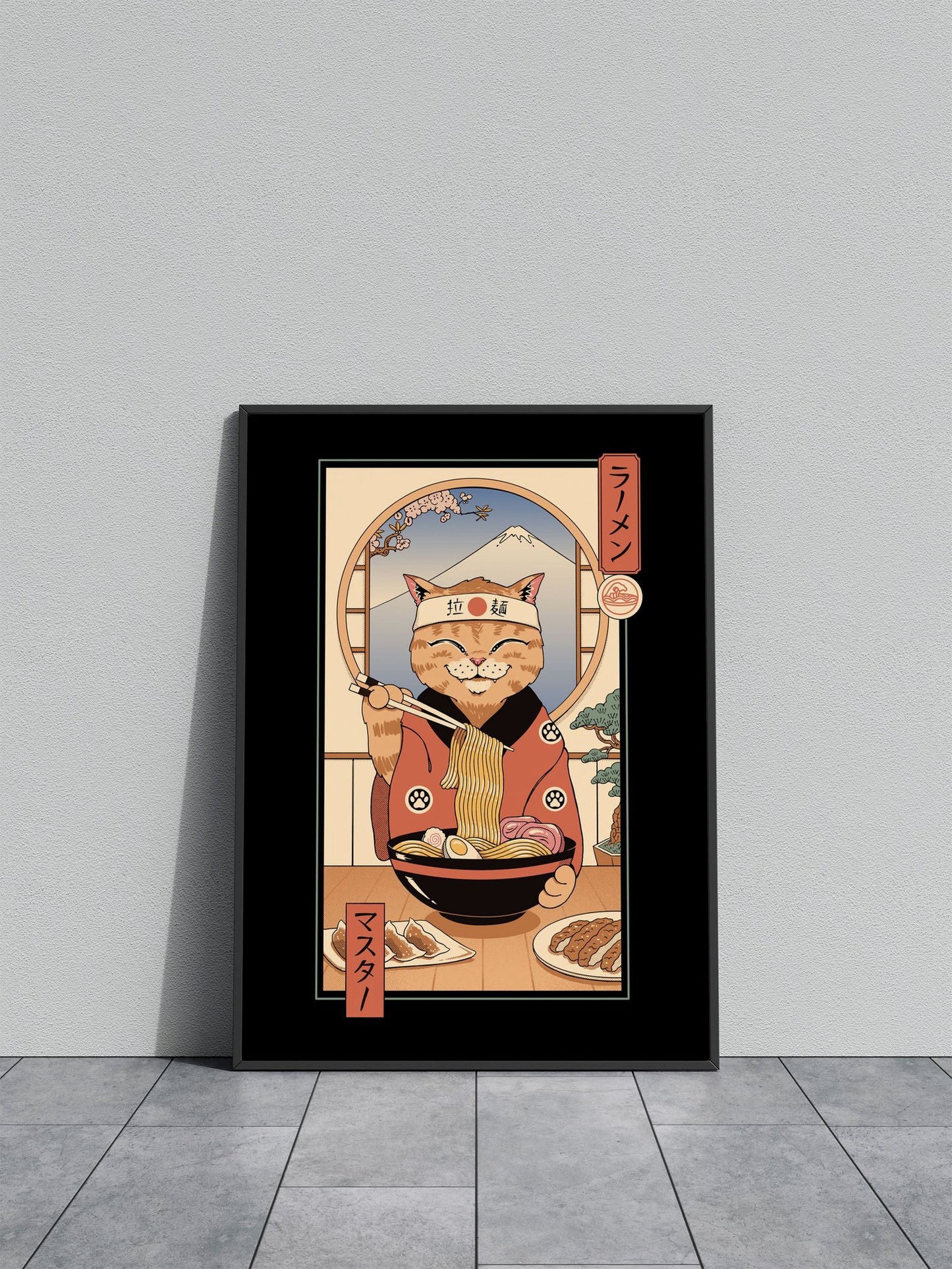 Ramen Meowster Asian Style Poster | Cute Cat-Themed Unframed Wall Art Print for Kitchen, Home & Office | High-Quality | Multiple Sizes Available