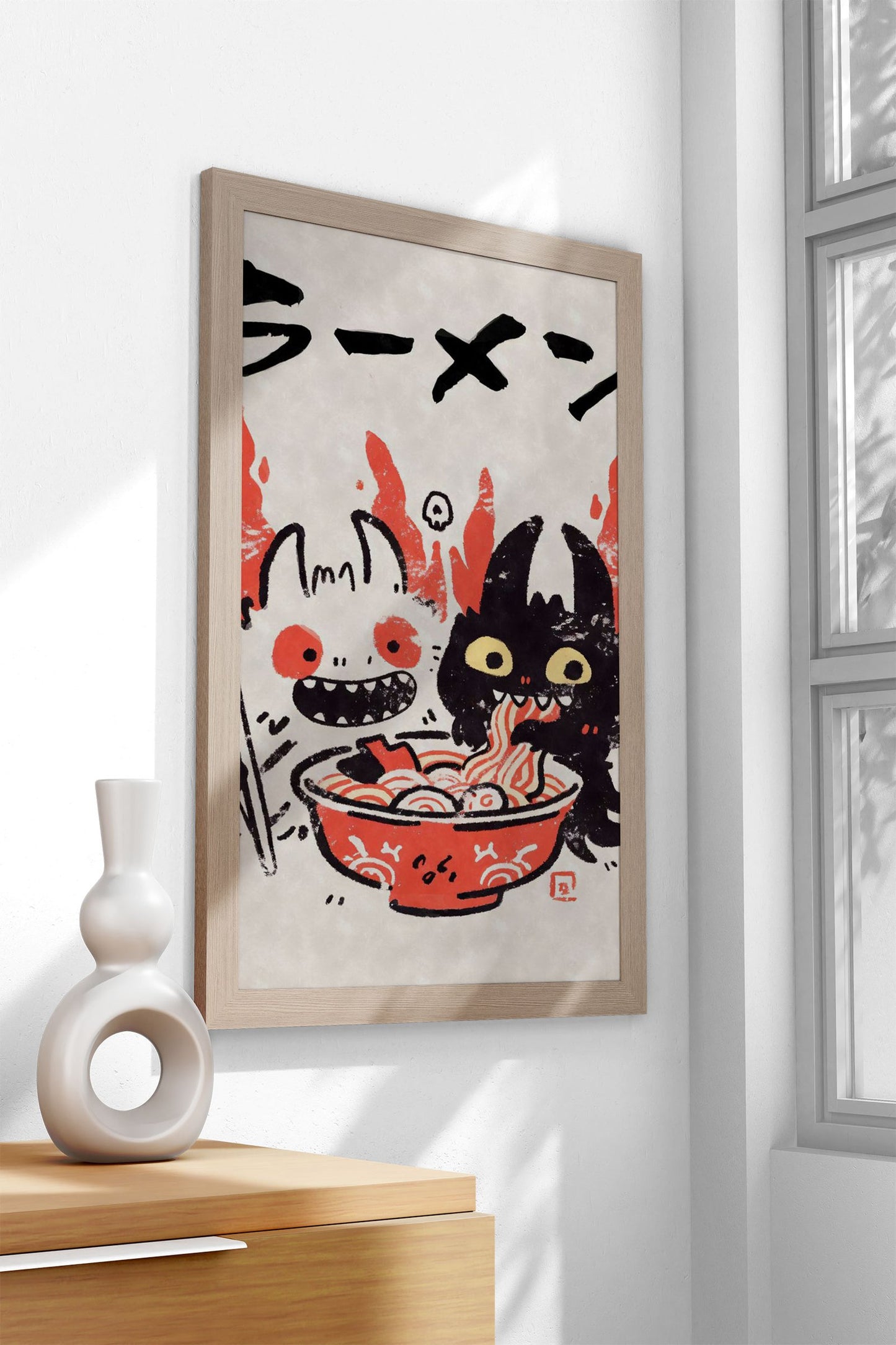 Ramen Monsters Yokai Asian Style Poster | Quirky Unframed Wall Art Print for Home, Kitchen & Office Decor | Premium Quality | Multiple Sizes Available