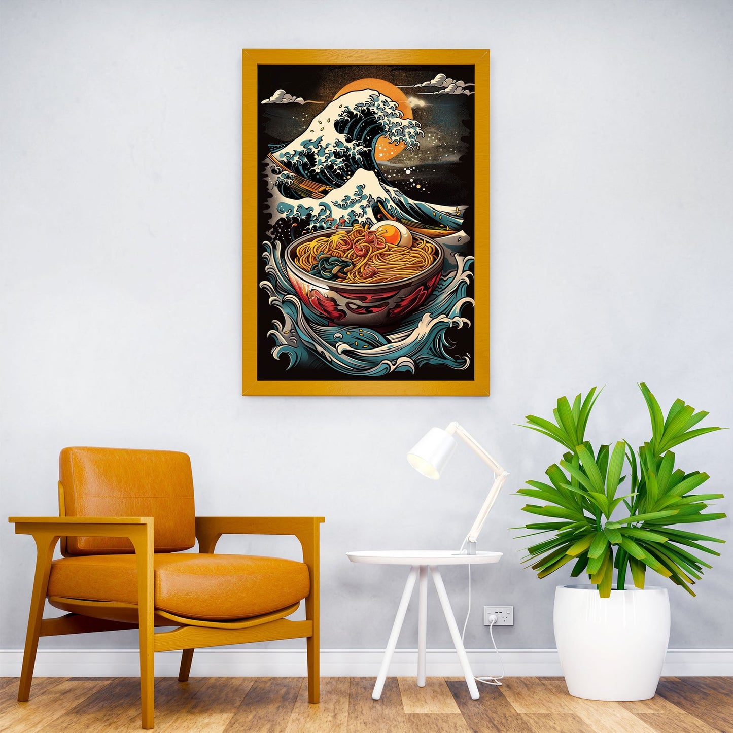 Ramen and Waves Asian Style Poster | Wall Ar t for Home & Office | High-Quality Print