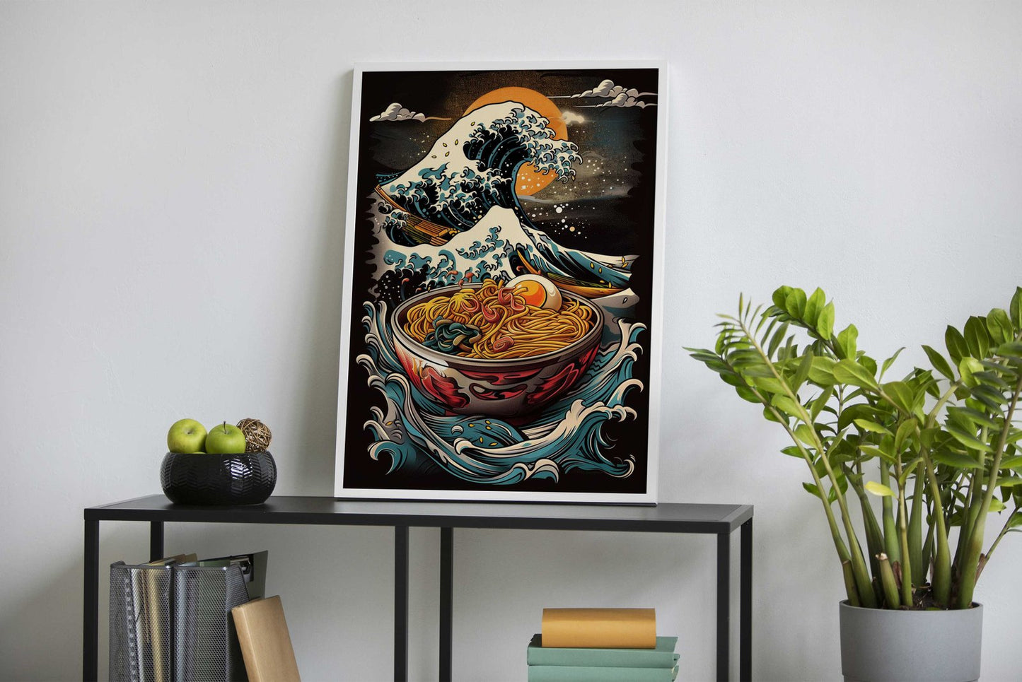 Ramen and Waves Asian Style Poster | Wall Ar t for Home & Office | High-Quality Print