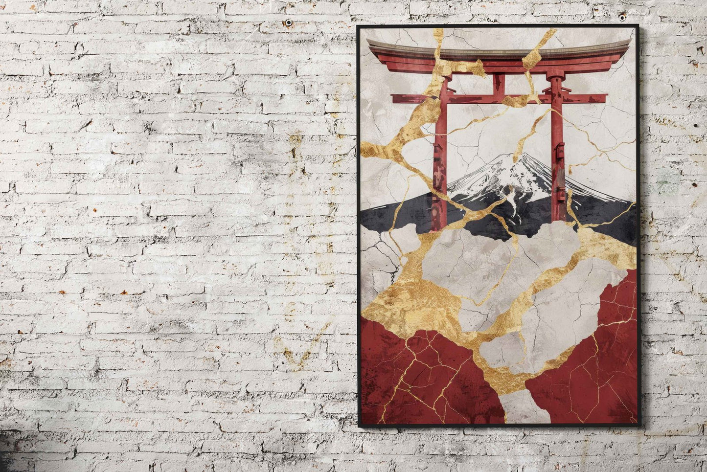 Red Gold Decor Asian Style Poster | Wall Art for Home & Office | High-Quality Print