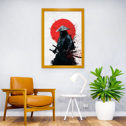 Red Moon Samurai Slayer JP Asian Style Poster | Wall Art for Home & Office | High-Quality Print - High-Quality Visual Display