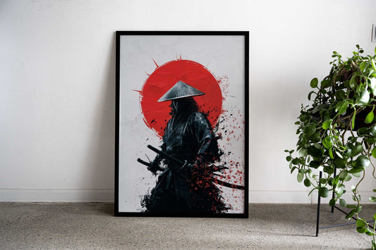 Red Moon Samurai Slayer JP Asian Style Poster | Wall Art for Home & Office | High-Quality Print - High-Quality Visual Display