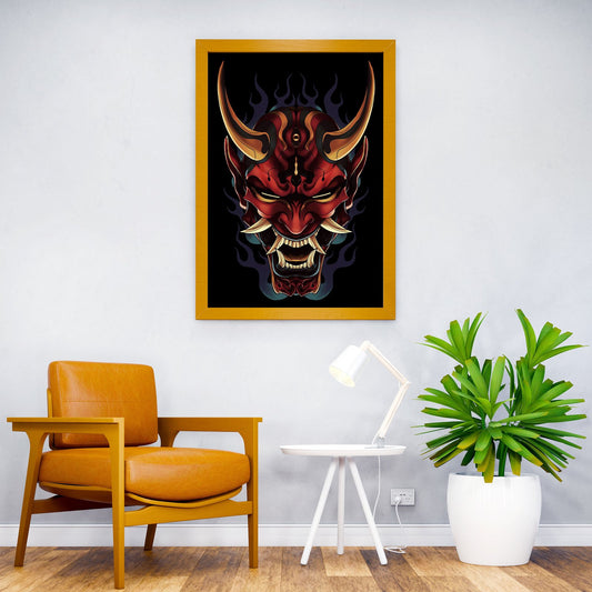 Red Oni Mask Asian Style Poster | Wall Art for Home & Office | High-Quality Print - High-Quality Visual Display