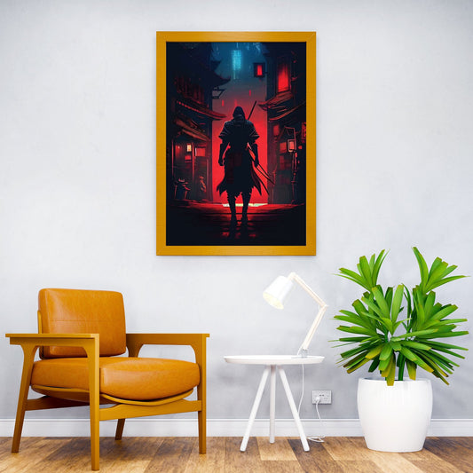 Red Samurai Warrior Asian Style Poster | Wall Art for Home & Office | High-Quality Print - High-Quality Visual Display