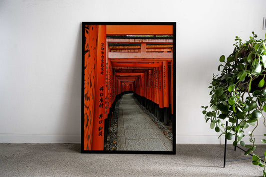 Red Torii Gates Pathway at Fushimi-Inari Asian Style Poster | Wall Art for Home & Office | High-Quality Print - High-Quality Visual Display