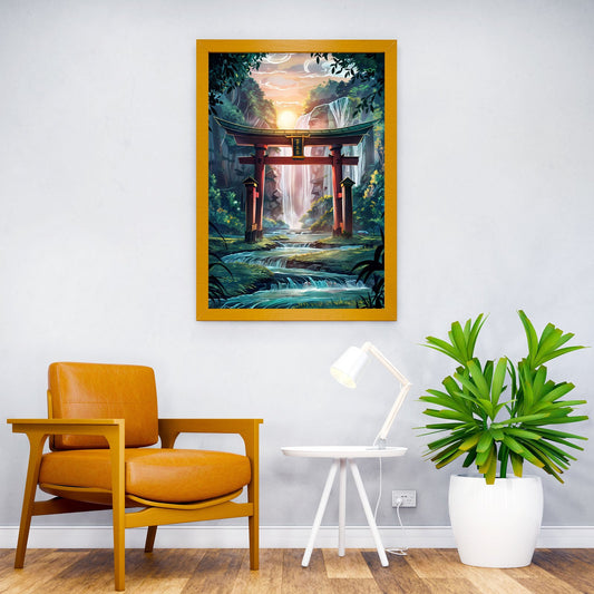 Red Torii gate forest Asian Style Poster | Wall Art for Home & Office | High-Quality Print - High-Quality Visual Display