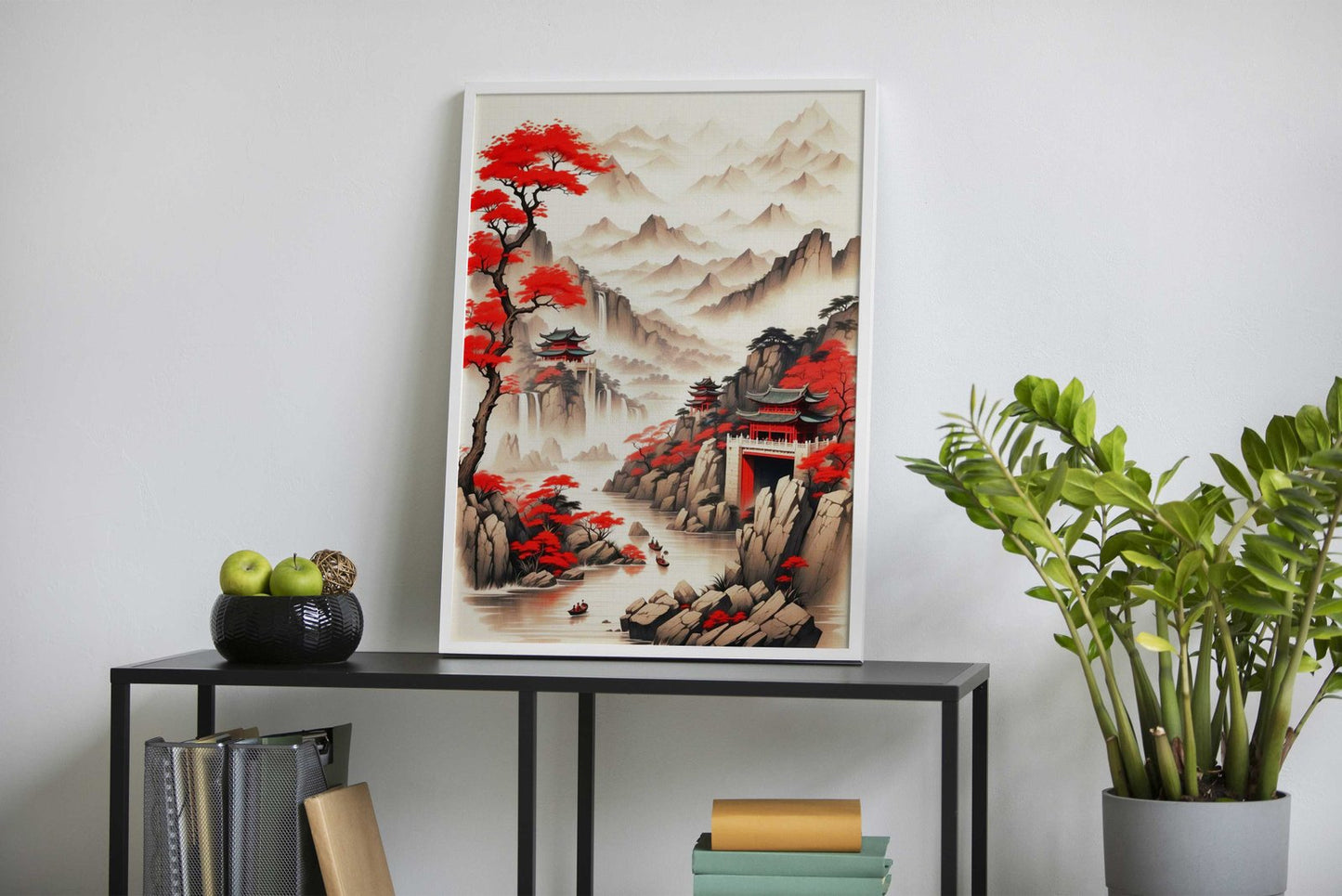 Red View Japan Asian Style Poster | Wall Art for Home & Office | High-Quality Print - High-Quality Visual Display