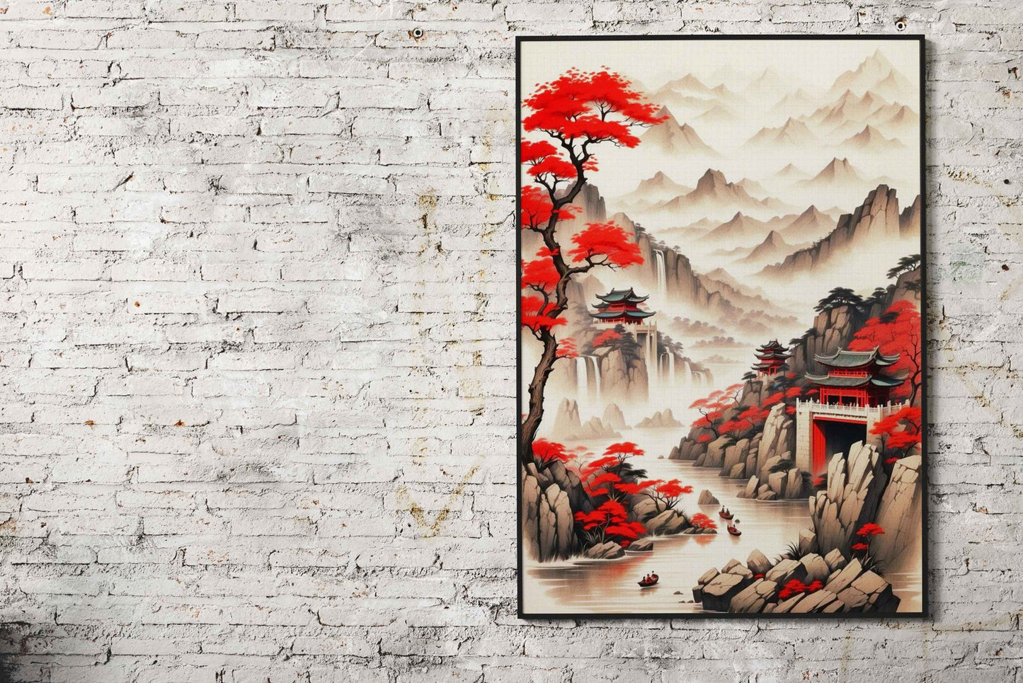 Red View Japan Asian Style Poster | Wall Art for Home & Office | High-Quality Print - High-Quality Visual Display