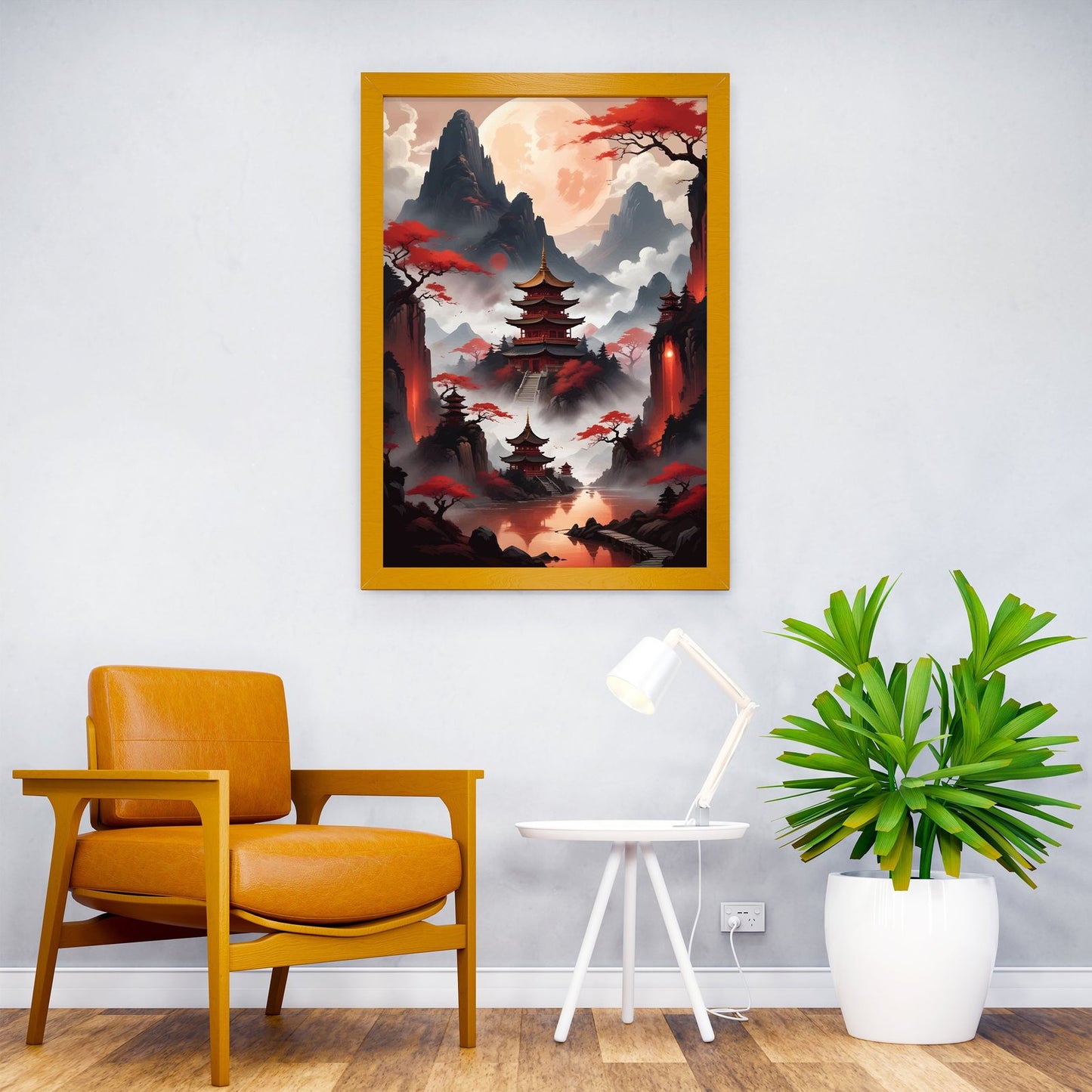 Red japan style Asian Style Poster | Wall Art for Home & Office | High-Quality Print