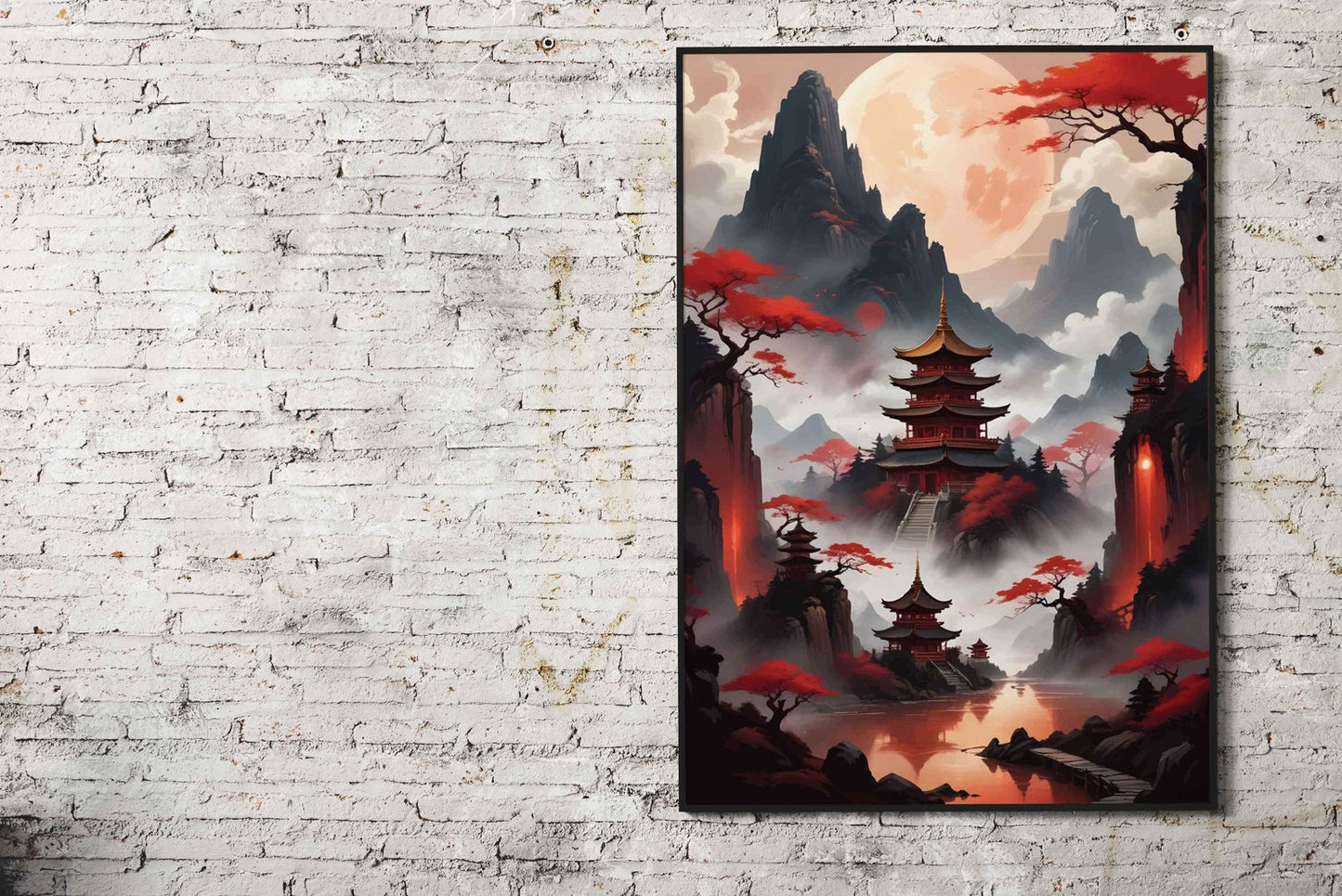 Red japan style Asian Style Poster | Wall Art for Home & Office | High-Quality Print