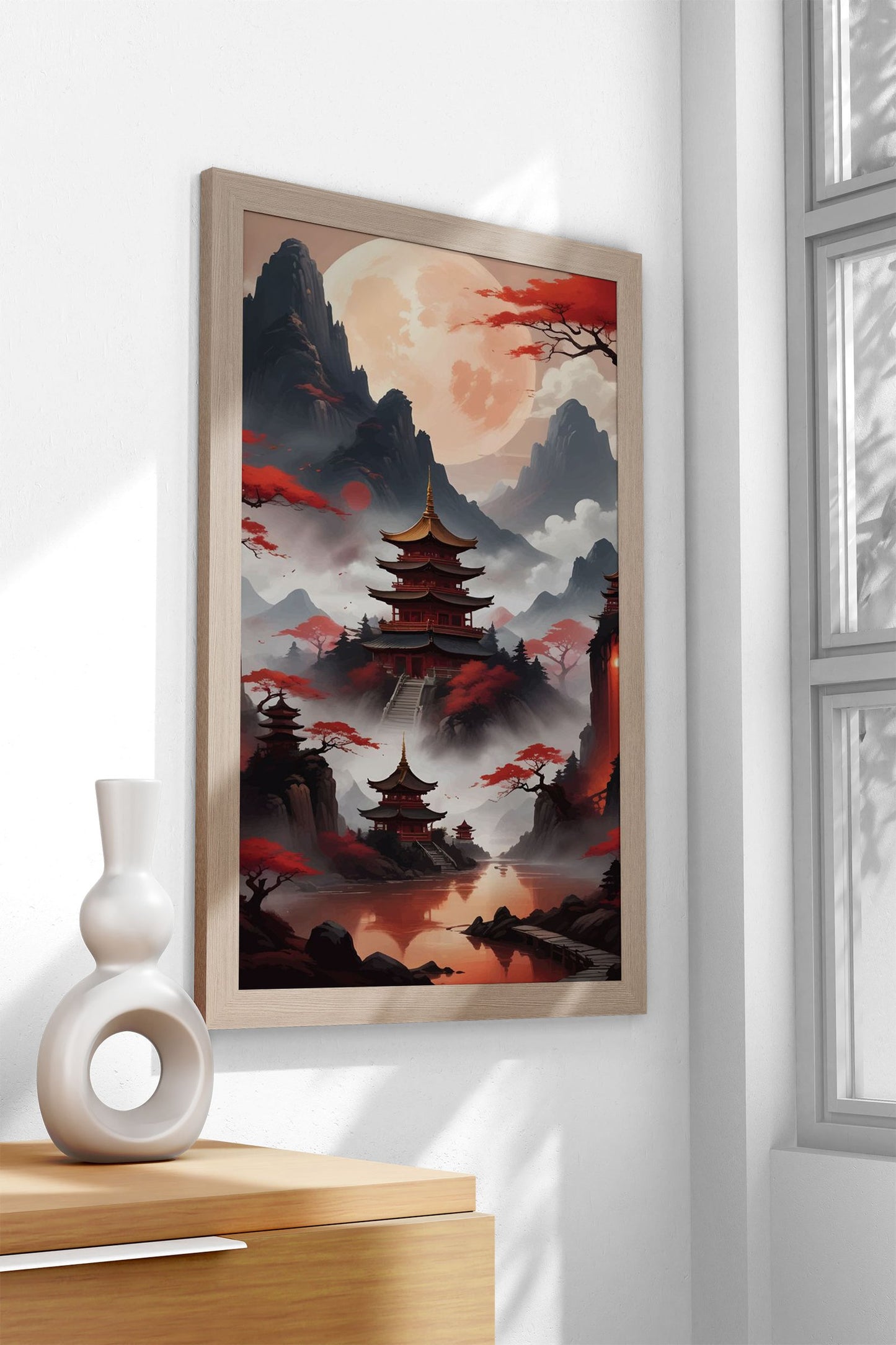 Red japan style Asian Style Poster | Wall Art for Home & Office | High-Quality Print
