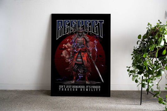 Respect Samurai Asian Style Poster | Wall Art for Home & Office | High-Quality Print - High-Quality Visual Display