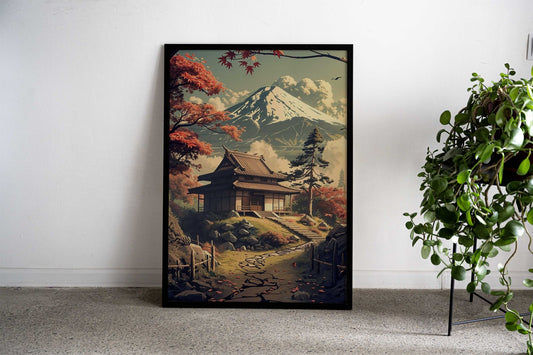 Retro Japanese House Asian Style Poster | Wall Art for Home & Office | High-Quality Print - High-Quality Visual Display