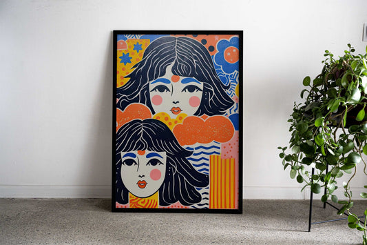 Retro Japanese Lithograph Asian Style Poster | Wall Art for Home & Office | High-Quality Print - High-Quality Visual Display