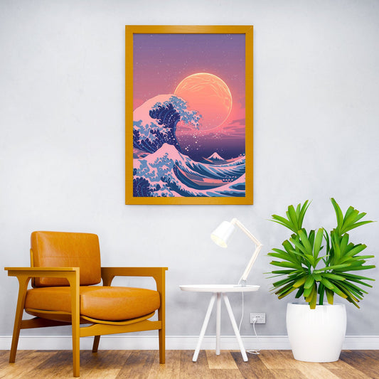 Retro Kanagawa Wavw Asian Style Poster | Wall Art for Home & Office | High-Quality Print - High-Quality Visual Display