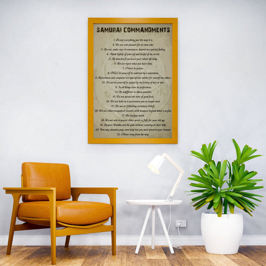 SAMURAI COMMANDMENTS Asian Style Poster | Wall Art for Home & Office | High-Quality Print - High-Quality Visual Display