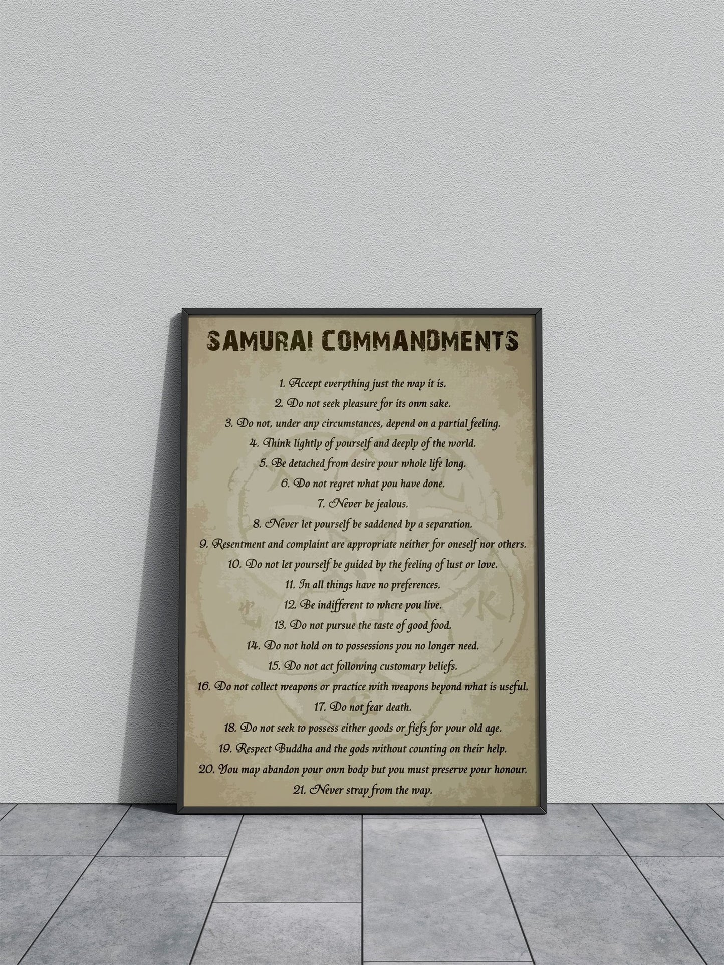SAMURAI COMMANDMENTS Asian Style Poster | Wall Art for Home & Office | High-Quality Print - High-Quality Visual Display