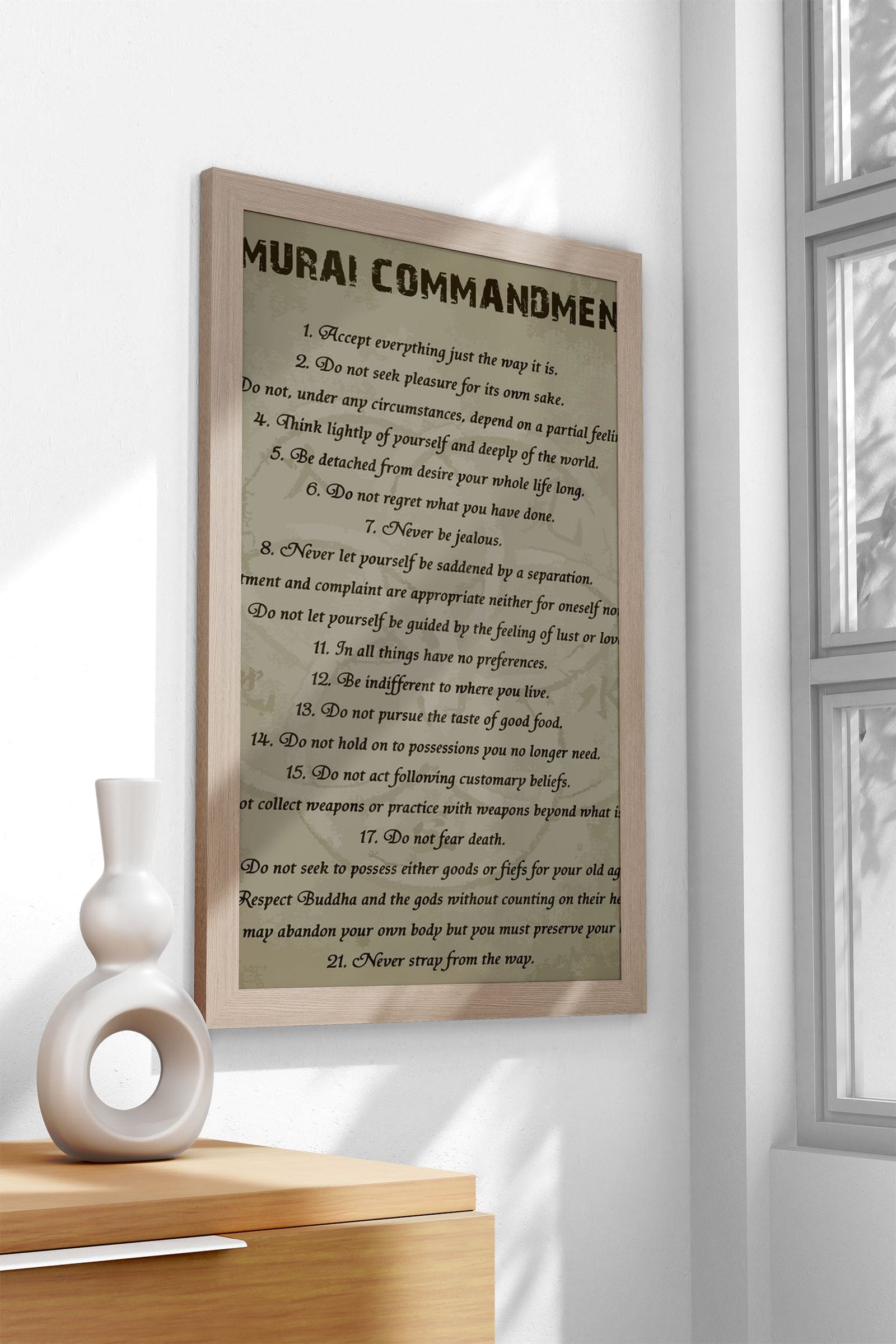 SAMURAI COMMANDMENTS Asian Style Poster | Wall Art for Home & Office | High-Quality Print - High-Quality Visual Display