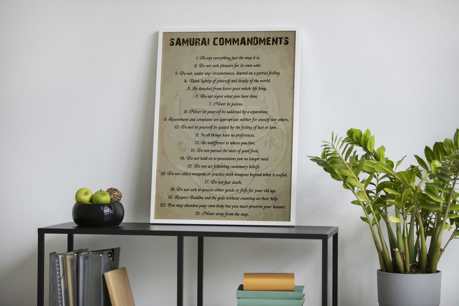 SAMURAI COMMANDMENTS Asian Style Poster | Wall Art for Home & Office | High-Quality Print - High-Quality Visual Display