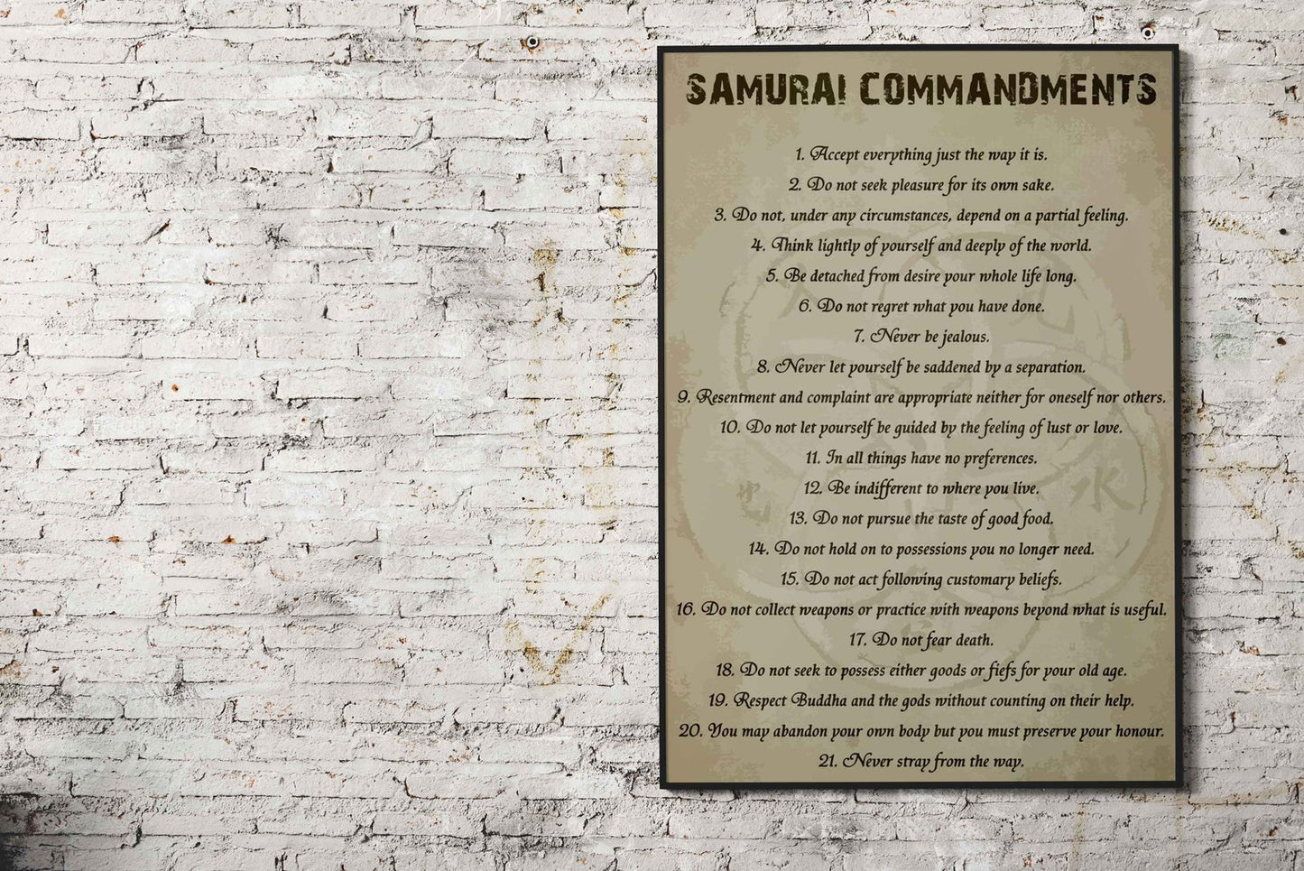 SAMURAI COMMANDMENTS Asian Style Poster | Wall Art for Home & Office | High-Quality Print - High-Quality Visual Display