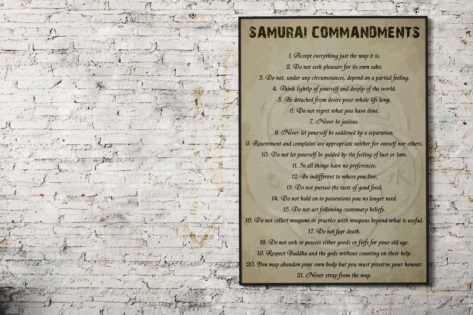 SAMURAI COMMANDMENTS Asian Style Poster | Wall Art for Home & Office | High-Quality Print - High-Quality Visual Display