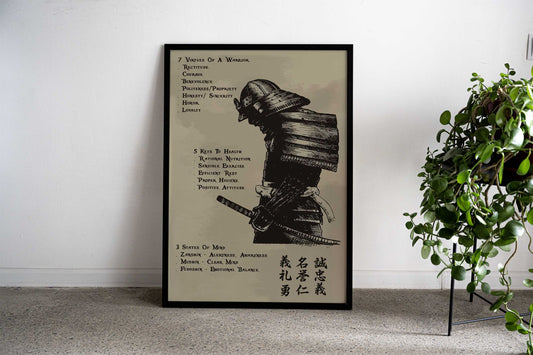 SAMURAI Japan Quote Asian Style Poster | Wall Art for Home & Office | High-Quality Print - High-Quality Visual Display