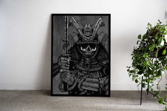 SKULL SAMURAI AND ONI ART Asian Style Poster | Wall Art for Home & Office | High-Quality Print - High-Quality Visual Display