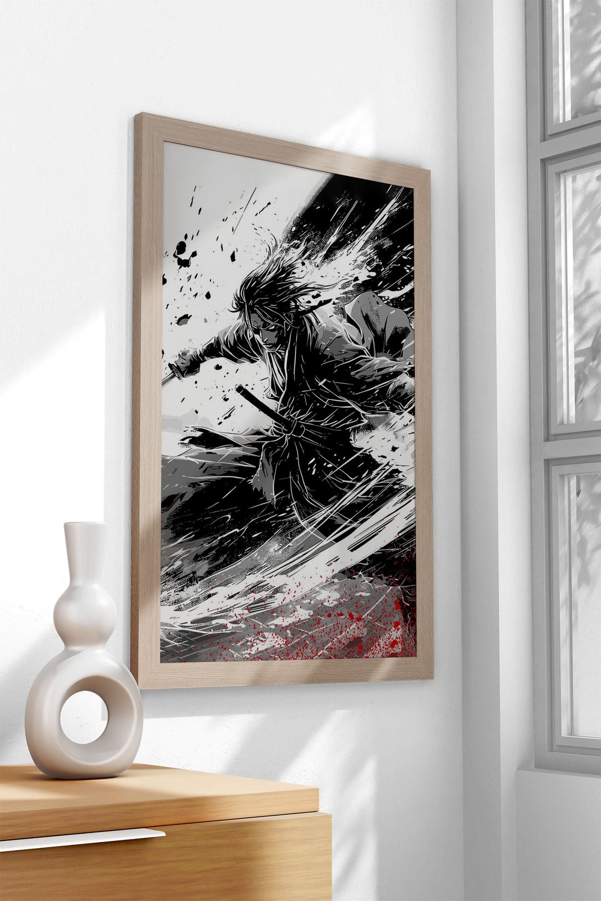 Samurai Anime Ink Asian Style Poster | Wall Art for Home & Office | High-Quality Print - High-Quality Visual Display