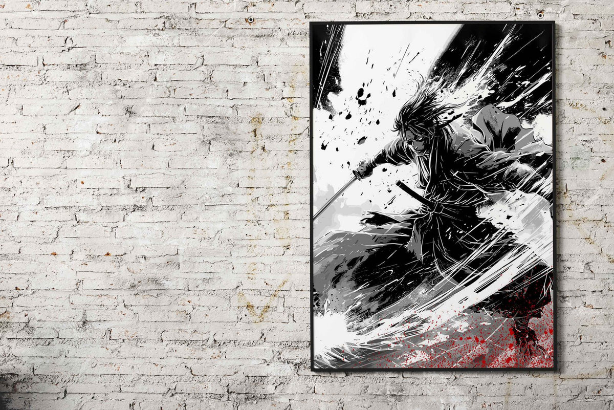 Samurai Anime Ink Asian Style Poster | Wall Art for Home & Office | High-Quality Print - High-Quality Visual Display