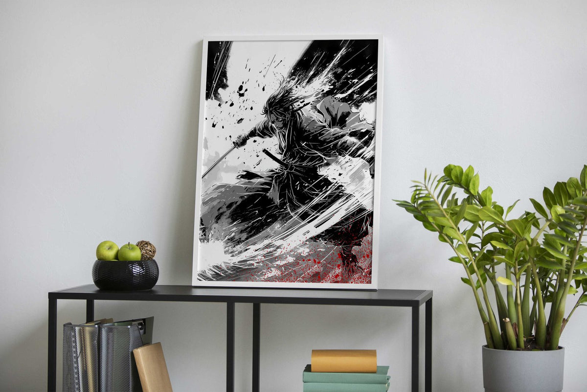 Samurai Anime Ink Asian Style Poster | Wall Art for Home & Office | High-Quality Print - High-Quality Visual Display