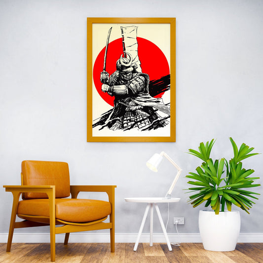 Samurai Bannar warior Asian Style Poster | Wall Art for Home & Office | High-Quality Print - High-Quality Visual Display