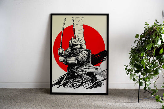 Samurai Bannar warior Asian Style Poster | Wall Art for Home & Office | High-Quality Print - High-Quality Visual Display
