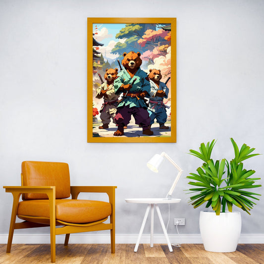 Samurai Bear Asian Style Poster | Wall Art for Home & Office | High-Quality Print - High-Quality Visual Display