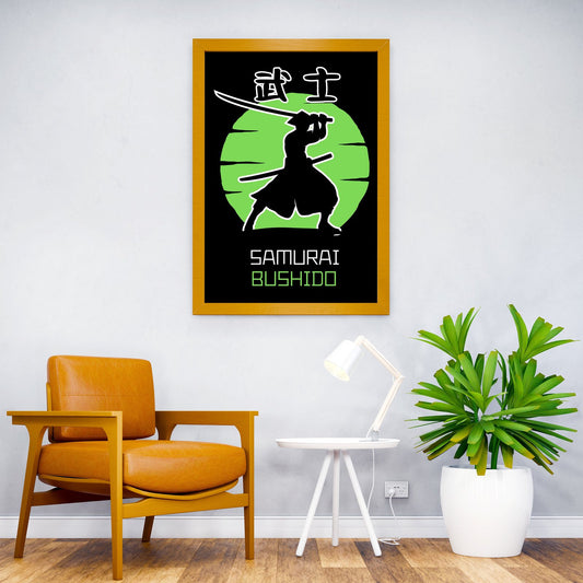 Samurai Bushido Green Asian Style Poster | Wall Art for Home & Office | High-Quality Print - High-Quality Visual Display