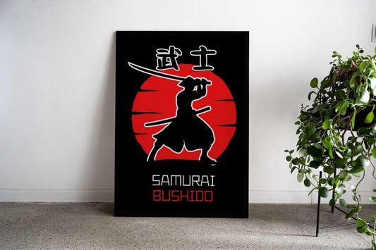 Samurai Bushido Red Asian Style Poster | Wall Art for Home & Office | High-Quality Print - High-Quality Visual Display
