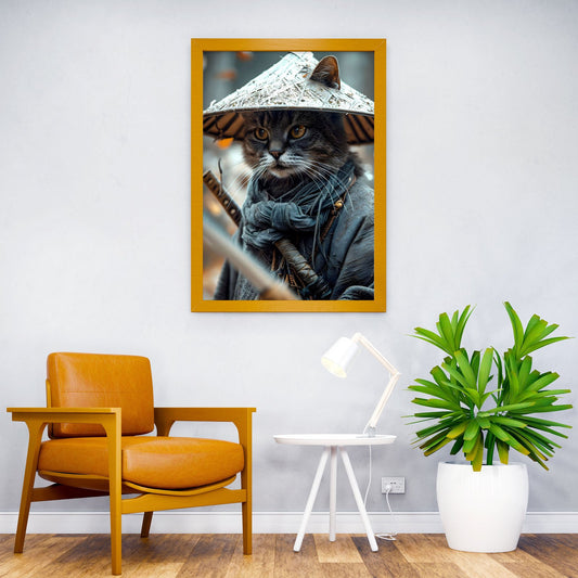 Samurai Cat Asian Style Poster | Wall Art for Home & Office | High-Quality Print - High-Quality Visual Display