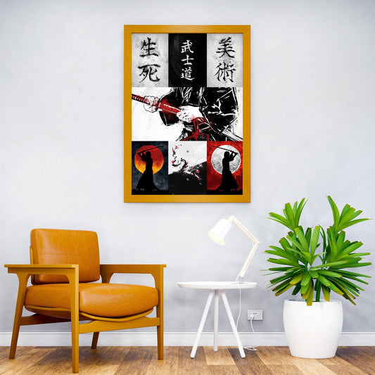 Samurai Collage Asian Style Poster | Wall Art for Home & Office | High-Quality Print - High-Quality Visual Display