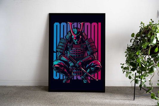 Samurai Colorful pop art Asian Style Poster | Wall Art for Home & Office | High-Quality Print - High-Quality Visual Display