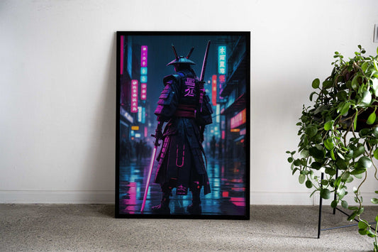 Samurai Cyberpunk Japanese Asian Style Poster | Wall Art for Home & Office | High-Quality Print - High-Quality Visual Display