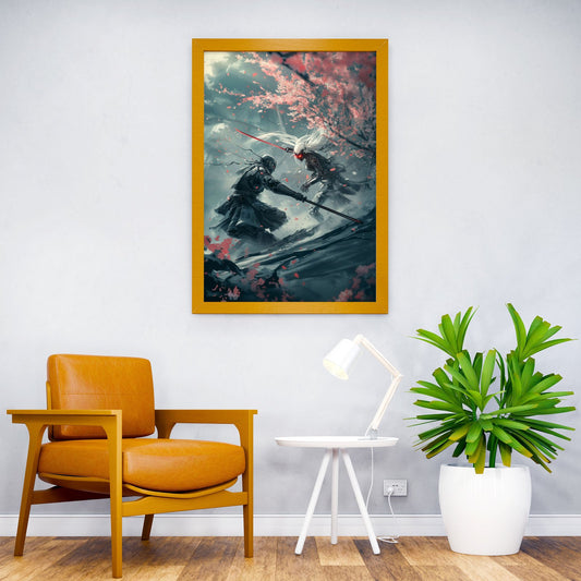 Samurai Cyborg Showdown Asian Style Poster | Wall Art for Home & Office | High-Quality Print - High-Quality Visual Display