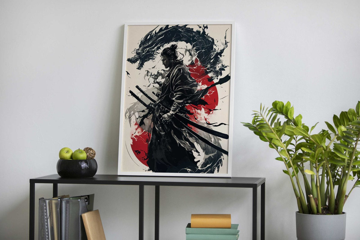 Samurai Dragon Japanese Asian Style Poster | Wall Art for Home & Office | High-Quality Print - High-Quality Visual Display